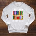 Library Is My Jam Librarian Reader Book Lover Raglan Sleeve Sweatshirt Heather Mustard
