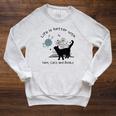 Life Is Better With Yarn Cats And Books Premium Tri-Blend Raglan Sleeve Sweatshirt Heather Mustard