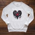 Our Love Stories Come With a Dark Side Romance Smutty Book Raglan Sleeve Sweatshirt Heather Mustard