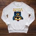 NASA Astronaut In Space Hole Comic Book Style Geek Raglan Sleeve Sweatshirt Heather Mustard