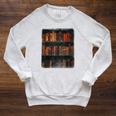 Old Books On Vintage Bookshelves Dark Academia Aesthetic Raglan Sleeve Sweatshirt Heather Mustard
