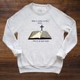 Open Book Faith Christian Cross Light Bible Raglan Sleeve Sweatshirt Heather Mustard