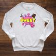 Pop Art Sweet Text Bubble Comic Book Style Classic Raglan Baseball Tee Raglan Sleeve Sweatshirt Heather Mustard