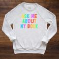 Published Author Squad Writing Crew Ask Me About MY BOOK Raglan Sleeve Sweatshirt Heather Mustard