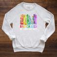 Radicalized By Basic Decency Books Women Girl Rainbow LGBT Raglan Sleeve Sweatshirt Heather Mustard