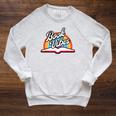 Rainbow Book Vibes Vintage Retro Book Lover & Reading Raglan Sleeve Sweatshirt Heather Mustard