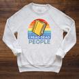 I Read Dead People Book Nerds Reading Raglan Sleeve Sweatshirt Heather Mustard