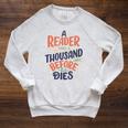 A Reader Lives A Thousand Lives Before He Dies Book Lover Raglan Sleeve Sweatshirt Heather Mustard
