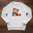 Well Red Panda Shirt Bookworm Reading Books Panda Raglan Sleeve Sweatshirt Heather Mustard