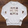 Retro Coquette Bows Book Coffee Bookworm Librarian Book Nerd Raglan Sleeve Sweatshirt Heather Mustard