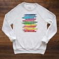 RtY Book Colorful Art Painting Graphic Motif Book Small Raglan Sleeve Sweatshirt Heather Mustard