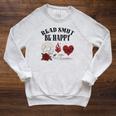 Smutt Book Merch Read Smut Be Happy Dark Romance Triggers Premium Tri-Blend Raglan Sleeve Sweatshirt Heather Mustard