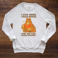 I Stay Home I Read Books I Pet My Cat I Regret Nothing Women Raglan Sleeve Sweatshirt Heather Mustard