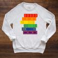 Threadless Grey Sky Chai Rainbow Book Pride Stack Graphic Raglan Sleeve Sweatshirt Heather Mustard