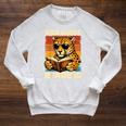 Vintage Cheetah Reading Book Wild About Reading Shirts Boys Raglan Sleeve Sweatshirt Heather Mustard