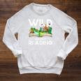 Wild About Reading Lovers Avid Readers Bookworms Book Lovers Raglan Sleeve Sweatshirt Heather Mustard
