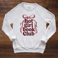 Women's Reading Read Books Reader Nerd Hot Girl Book Club Raglan Sleeve Sweatshirt Heather Mustard
