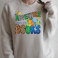 Adventure Starts With Books Jungle Animals Kids Reading Them Raglan Sleeve Sweatshirt Heather Forest