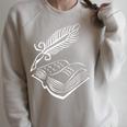 Antique Book With Feather Pen Raglan Sleeve Sweatshirt Heather Forest