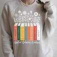 Applied Behavior Analysis ABA Therapist Floral Books Raglan Sleeve Sweatshirt Heather Forest
