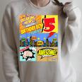 Birthday Boys Shirt Age 5 Superhero Comic Book Theme Party Raglan Sleeve Sweatshirt Heather Forest