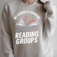 Book Club Fans My Cardio Reading Groups Quote Raglan Sleeve Sweatshirt Heather Forest