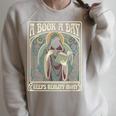 A Book a Day Keeps Reality Away Reading Lover Tarot Card Raglan Sleeve Sweatshirt Heather Forest