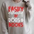 Book Dog Lover Reading Library Librarian Raglan Sleeve Sweatshirt Heather Forest