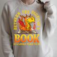 Book Dragon Reader Reading Books Library Literacy Raglan Sleeve Sweatshirt Heather Forest