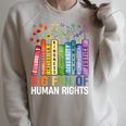 Book Flower Big Fan Of Human Rights Protest Feminist Quote Raglan Sleeve Sweatshirt Heather Forest