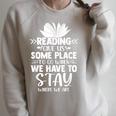 Book Lover Graphic For Librarians And Book Readers Raglan Sleeve Sweatshirt Heather Forest
