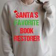 Book Restorer Pajama Christmas Raglan Sleeve Sweatshirt Heather Forest