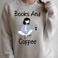 Books And Coffee Girl Raglan Sleeve Sweatshirt Heather Forest