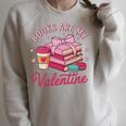 Books Are My Valentine Coquette Bow Bookworm Pink Books Raglan Sleeve Sweatshirt Heather Forest