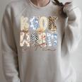 Bookworm Coquette Bow Booktrovert Reading Lover Bookish Raglan Sleeve Sweatshirt Heather Forest