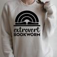 Bookworm Extrovert Fun Book Lovers Reading Raglan Sleeve Sweatshirt Heather Forest