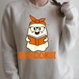 Booooks Ghost Boo Read Books Library Teacher Halloween Cute For Men Women Kids Raglan Sleeve Sweatshirt Heather Forest