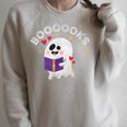 Boooooks Halloween Ghost Reading Book For Teacher & Student Men Women Kids Raglan Sleeve Sweatshirt Heather Forest