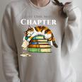 Calico Cat Reading Book Lover Just One More Chapter Raglan Sleeve Sweatshirt Heather Forest