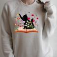 Cat Kitten Wildflower Book Pet Owner Librarian Raglan Sleeve Sweatshirt Heather Forest
