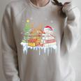 Christmas Tree Snowman Reindeer Book Stack Librarian Raglan Sleeve Sweatshirt Heather Forest