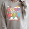 Color Our World Book Reading Program 2026 Summer Reading Raglan Sleeve Sweatshirt Heather Forest