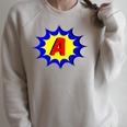 Comic Book Style Monogram Initial Letter A Superhero Raglan Sleeve Sweatshirt Heather Forest Comic Book Style Monogram Initial Letter A Superhero Raglan Sleeve Sweatshirt Heather Forest