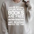 Cool Reading Art For Men Women Book Lover Reader Nerd Books Raglan Sleeve Sweatshirt Heather Forest