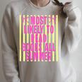 Coquette Striped Most Likely To Read Books All Summer Raglan Sleeve Sweatshirt Heather Forest