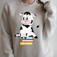 Cute Kawaii Cow Book Reading Bookworm Boys Girls Kids Raglan Sleeve Sweatshirt Heather Forest Cute Kawaii Cow Book Reading Bookworm Boys Girls Kids Raglan Sleeve Sweatshirt Heather Forest