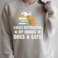 Cute Pet Animals Book Easily Distracted By Dogs Cats & Books Raglan Sleeve Sweatshirt Heather Forest Cute Pet Animals Book Easily Distracted By Dogs Cats & Books Raglan Sleeve Sweatshirt Heather Forest
