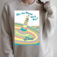 Dr Seuss Oh The Places You'Ll Go Book Cover Premium Tri-Blend Raglan Sleeve Sweatshirt Heather Forest