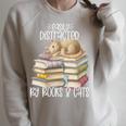 Easily Distracted By Books And Cats Raglan Sleeve Sweatshirt Heather Forest Easily Distracted By Books And Cats Raglan Sleeve Sweatshirt Heather Forest