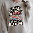 Easily Distracted By Books And True Crime Raglan Sleeve Sweatshirt Heather Forest